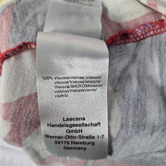 Lascana Dress Womens Medium 40 Floral Tropical Print Short Sleeve Viscose Summer - Picture 7 of 13